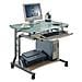 ICA-TB 3791A - Scrivania per PC Compatta in Metallo e Vetro con Ruote - Foto miniatura 1