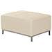 Pouf Poggiapiedi Ottomano In Pelle Beige Oslo - Foto miniatura 1