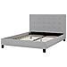 Letto In Tessuto Grigio Chiaro 160x200 Cm La Rochelle - Foto miniatura 3