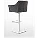 Sgabello Alto Bar Damaso I Sgabello Design Cucina Trapuntato in Tessuto con Braccioli E Schienale Imbottiti l Sedia Sgabello Bar Pub con Poggiapiedi Grigio Titanio Bianco - Foto miniatura 4