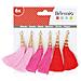 Camaieu Set Di 6 pompon Tassels, Tessile, Rosa, 12,5 x 1 x 12,5 cm - Foto miniatura 1