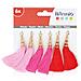 Camaieu Set Di 6 pompon Tassels, Tessile, Rosa, 12,5 x 1 x 12,5 cm - Foto miniatura 2