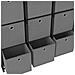 Mensola Con 12 Scatole A Cubo Nera 103x30x141 Cm In Tessuto - Foto miniatura 4