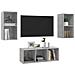 Set Porta TV 3 pz Grigio Cemento in Truciolato - Foto miniatura 2