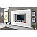 Parete Attrezzata Luigi, Set Salotto Porta Tv A 4 Ante, Mobile Soggiorno Multiuso, 100% Made In Italy, Cm 260x30h180, Bianco Lucido - Foto miniatura 1