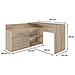 Dany Sonoma Kpl Scrivania Dany Sonoma Kpl Marrone Argentato 50 X 120 X 76 Cm - Foto miniatura 3