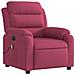 Poltrona Massaggiante Reclinabile Elettrica Rosso Vino Velluto - Foto miniatura 3