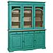 Cristalliera 3 Ante Legno Pennellato Verde 156x42x205 - Foto miniatura 1