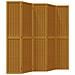 Divisorio Ambienti 5 Pannelli Marrone Legno Massello Paulownia - Foto miniatura 2
