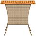 Tavolo Giardino Piano Legno Acacia Beige 105x75x72cm Polyrattan - Foto miniatura 5