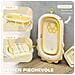 Vaschetta Bagnetto Pieghevole per Neonati con Cuscinetto e Lavabo, in Plastica Antiscivolo, 80.5x55x20 cm, Giallo - Foto miniatura 4