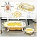 Vaschetta Bagnetto Pieghevole per Neonati con Cuscinetto e Lavabo, in Plastica Antiscivolo, 80.5x55x20 cm, Giallo - Foto miniatura 5