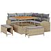 Set di Sofà da Giardino  8 Pezzi con Cuscini Beige Polyrattan Acacia, Sofà da Giardino a 2 Posti  con Cuscini Beige Polyrattan, Set da Pranzo da Giardino 3 Pezzi con Cuscini Beige Polyrattan Acacia - Foto miniatura 1