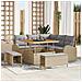 Set di Sofà da Giardino  8 Pezzi con Cuscini Beige Polyrattan Acacia, Sofà da Giardino a 2 Posti  con Cuscini Beige Polyrattan, Set da Pranzo da Giardino 3 Pezzi con Cuscini Beige Polyrattan Acacia - Foto miniatura 2