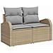 Set di Sofà da Giardino  8 Pezzi con Cuscini Beige Polyrattan Acacia, Sofà da Giardino a 2 Posti  con Cuscini Beige Polyrattan, Set da Pranzo da Giardino 3 Pezzi con Cuscini Beige Polyrattan Acacia - Foto miniatura 5
