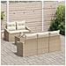 Set Divano da Giardino 6 Pezzi con Cuscini Beige Rattan Poliestere - Foto miniatura 3