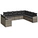 Set Divano da Giardino 10 pz con Cuscini Grigio in Polyrattan - Foto miniatura 1