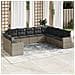 Set Divano da Giardino 10 pz con Cuscini Grigio in Polyrattan - Foto miniatura 2