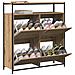 Mobile per scarpe con 4 cassetti a ribalta in rovere artigianale 100x34x112 cm - Foto miniatura 3