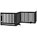 Cancello per Cani Porta Pieghevole Nero 6 Pannelli 480cm Pioppo - Foto miniatura 3
