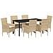 Set da Pranzo per Giardino con cuscino 7 pcs Beige Poly Rattan - Foto miniatura 1