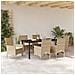 Set da Pranzo per Giardino con cuscino 7 pcs Beige Poly Rattan - Foto miniatura 4