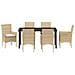 Set da Pranzo per Giardino con cuscino 7 pcs Beige Poly Rattan - Foto miniatura 7