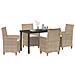 Set da Pranzo per Giardino 5 pcs Beige polyrattan - Foto miniatura 3