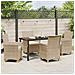 Set da Pranzo per Giardino 5 pcs Beige polyrattan - Foto miniatura 4