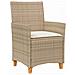 Set da Pranzo per Giardino 5 pcs Beige polyrattan - Foto miniatura 6