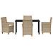Set da Pranzo per Giardino 5 pcs Beige polyrattan - Foto miniatura 7