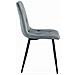 Sedia TYRA in velluto grigio argento con gambe in metallo nero x1 - Foto miniatura 3