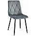 Sedia TYRA in velluto grigio argento con gambe in metallo nero x1 - Foto miniatura 1