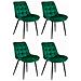 Sedia BERA in velluto verde scuro con gambe nere x 4 - Foto miniatura 1