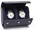 Custodia Portatile In Pelle Pu Blu Profondo Con Motivo Lychee Per 2 Orologi - Organizer Da Viaggio - Foto miniatura 1