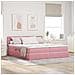 Letto con luci a strisce a LED Rosa 180 x 200 cm Velluto - Foto miniatura 2
