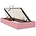 Letto con luci a strisce a LED Rosa 180 x 200 cm Velluto - Foto miniatura 8