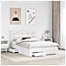 Struttura del letto Bianco 140 x 190 cm Legno multistrato - Foto miniatura 3