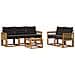 Set di divani da esterno con cuscino 6 pcs Naturale e Nero - Foto miniatura 1