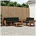 Set di divani da esterno con cuscino 6 pcs Naturale e Nero - Foto miniatura 2