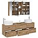 Set di mobili per il bagno 4 pcs Rovere Artigianale - Foto miniatura 3