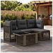 Set Divano da Giardino 5 pz Grigio polyrattan - Foto miniatura 2