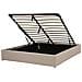 Letto In Tessuto Beige Con Contenitore 160 X 200 Cm Dinan - Foto miniatura 1