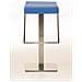 Sgabello Bar Lameng In Similpelle E Accio Inox I Sgabello Bancone Design Con Poggiapiedi, H Seduta 78 CM I Sgabello Cucina Imbottito Blu - Foto miniatura 2