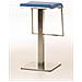 Sgabello Bar Lameng In Similpelle E Accio Inox I Sgabello Bancone Design Con Poggiapiedi, H Seduta 78 CM I Sgabello Cucina Imbottito Blu - Foto miniatura 4