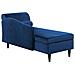 Chaise Longue In Velluto Blu Marino Versione Destra Luiro - Foto miniatura 9