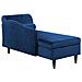 Chaise Longue In Velluto Blu Marino Versione Destra Luiro - Foto miniatura 8