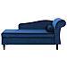 Chaise Longue In Velluto Blu Marino Versione Destra Luiro - Foto miniatura 1