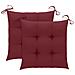 Sedie da Giardino con Cuscini Rosso Vino 2 pz Massello di Teak - Foto miniatura 5