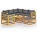 Set Divani da Giardino 8 pz con Cuscini in Massello di Acacia - Foto miniatura 1